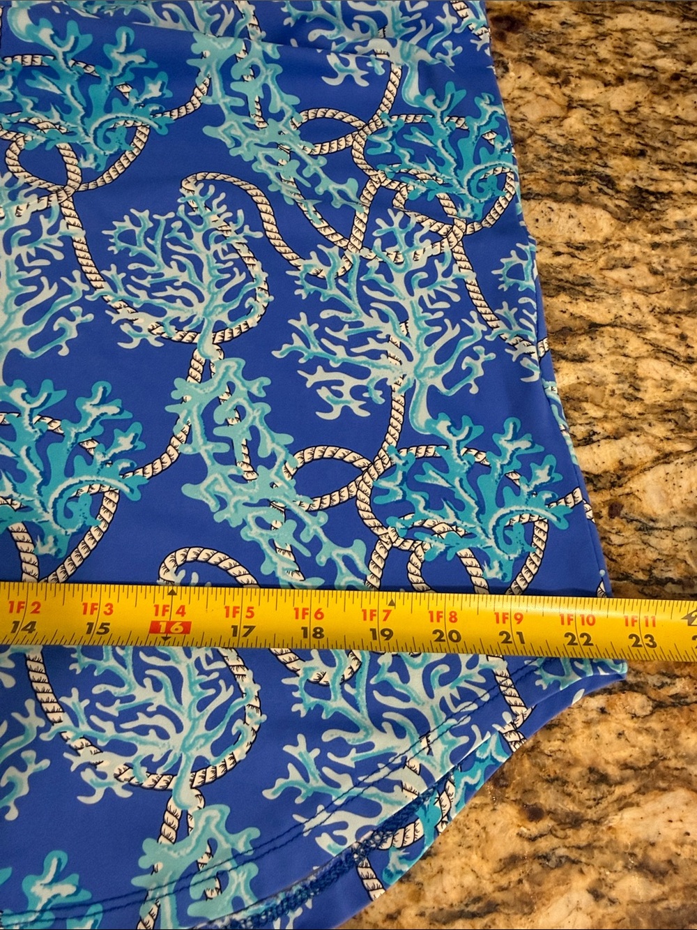 Lulu-B Coral Reef Rope Print Sleeveless Stretch Tank Top Blue Size L - Picture 8 of 9